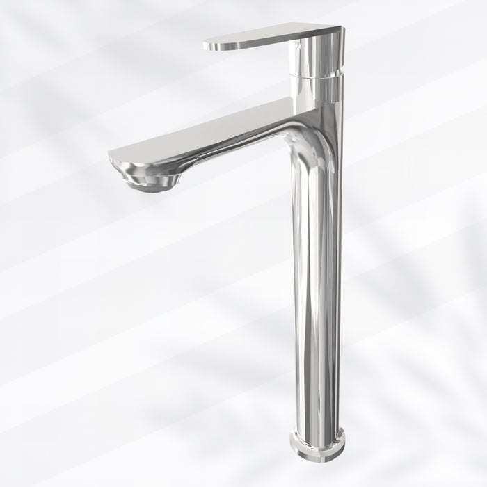 07-Z1 iBell Triangular Pillar Wash Basin Tap – Polished Chrome Finish, Metal Sink Faucet with Seamless Design and Water-Saving Technology