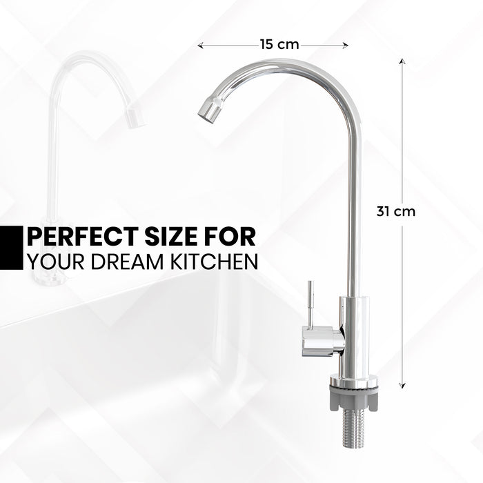 10-S1 iBell Curved Top Swivel Kitchen Tap – Elegant Polished Chrome Finish