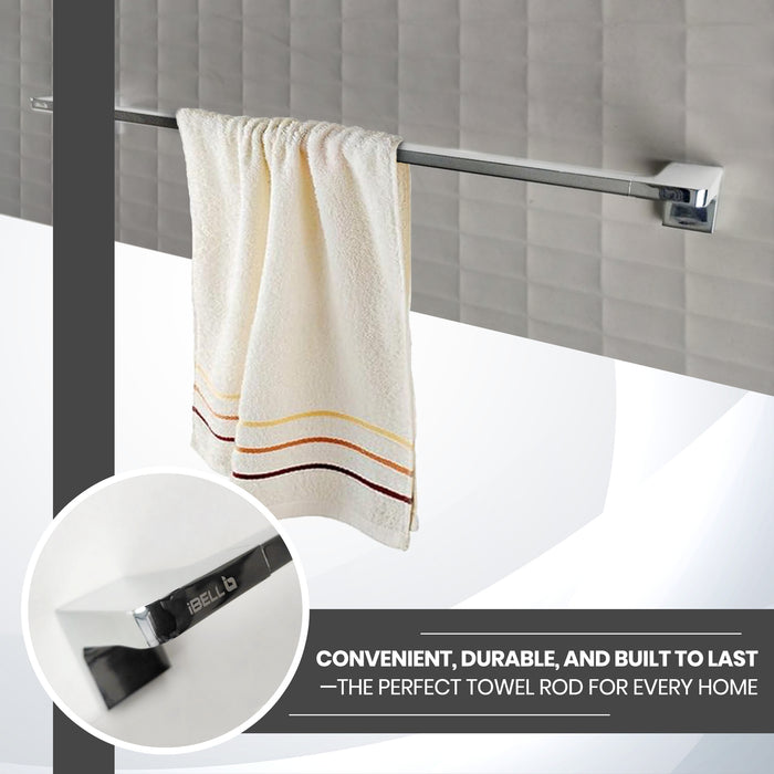 IBL 10-HS iBELL 60 cm (24-Inch) Towel Bar, Wall Mounted Towel Rod Holder for Bathroom and Kitchen