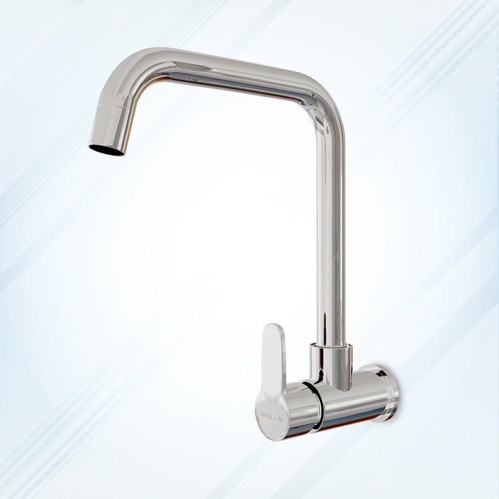 28-Z1 iBell Beam Wall-Mount Sink Tap for Kitchen - Single Lever Kitchen Faucet - Chrome Finish - Kitchen Water Tap with Swivel Spout - Easy Function, Versatile Design