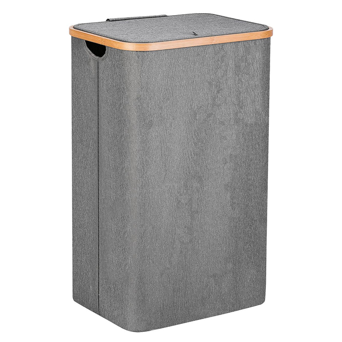 IBL 62-SB iBELL Laundry Basket With Lid Large Dirty Clothes Hamper Waterproof Collapsible Laundry Hamper-grey (41x33x70cm)