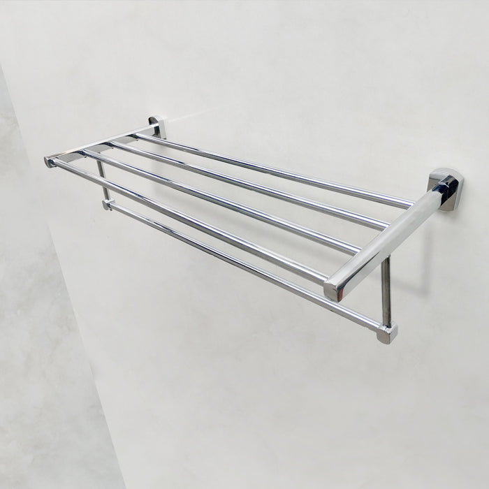 IBL 66-SS iBELL Stainless Steel Towel Rack with Rod/Towel Hanger for Bathroom/Towel Holder/Stand/Bathroom Accessories – 58 cm (22.8 inch) - Chrome Finish