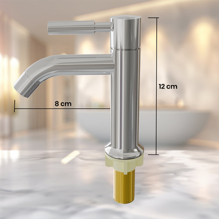 IBL 80-Z1 iBELL Single Lever Pillar Cock Tap for Wash Basin – Tabletop Bathroom Tap-Chrome Finish