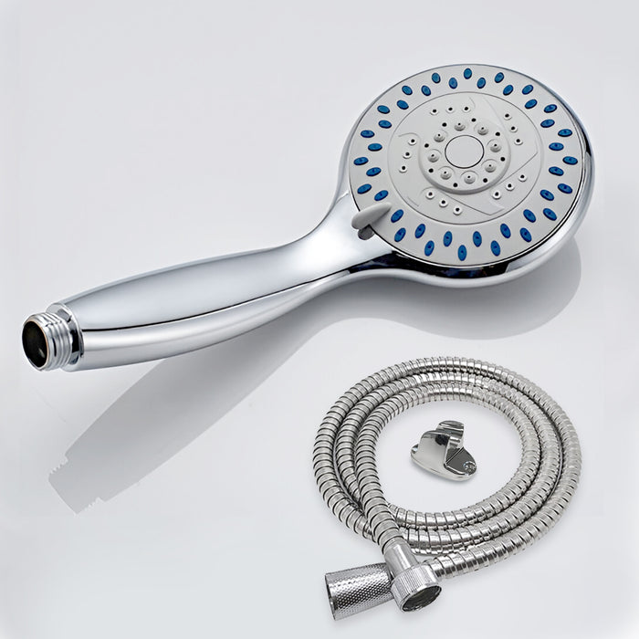 IBL 90 AB iBELL 3-Function ABS Shower Head | Water-Saving Rain Shower Head | Chrome Finish with Silica Gel Outlet | Includes 150 cm Stainless Steel Hose | Bathroom Accessories