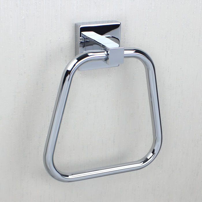 IBL 91-SH iBELL Triangle Towel Ring | Towel Holder for Bathroom, Kitchen & Washbasin | Hand Towel Stand & Napkin Holder | Cloth Hanger - Silver (Pack of 1)