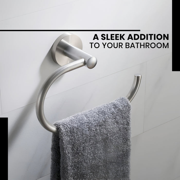 IBL 99-SH iBELL Towel Hanger for Wash Basin | Stainless Steel Napkin Holder for Bathroom | Hand Towel Hanger & Towel Ring | Bathroom Accessories - Chrome Finish (1 Piece)