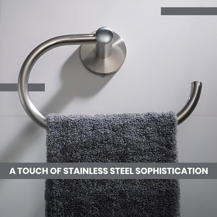 IBL 99-SH iBELL Towel Hanger for Wash Basin | Stainless Steel Napkin Holder for Bathroom | Hand Towel Hanger & Towel Ring | Bathroom Accessories - Chrome Finish (1 Piece)