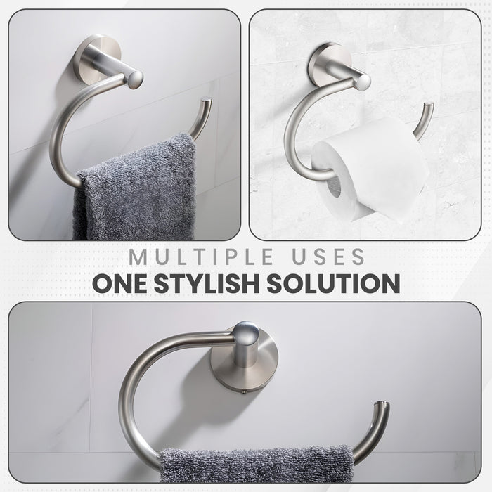 IBL 99-SH iBELL Towel Hanger for Wash Basin | Stainless Steel Napkin Holder for Bathroom | Hand Towel Hanger & Towel Ring | Bathroom Accessories - Chrome Finish (1 Piece)