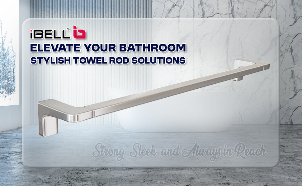 IBL 10-HS iBELL 60 cm (24-Inch) Towel Bar, Wall Mounted Towel Rod Holder for Bathroom and Kitchen