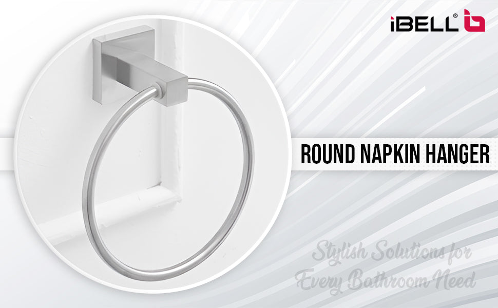 IBL 98-SH iBELL Round Towel Ring | Towel Holder for Bathroom, Kitchen & Washbasin | Napkin Holder with Chrome Finish - Silver