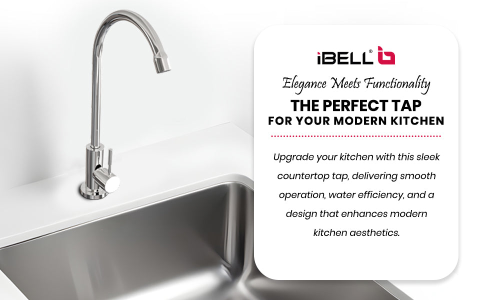 10-S1 iBell Curved Top Swivel Kitchen Tap – Elegant Polished Chrome Finish