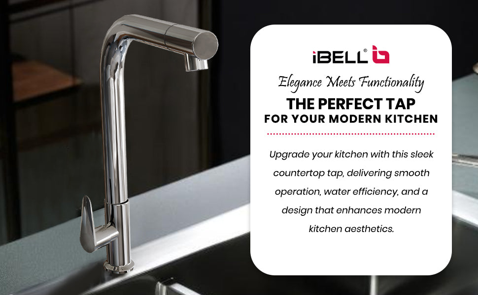 30-S1 iBell Deck-Mount Polished Faucet – Ergonomic Kitchen Tap for Indian Kitchens