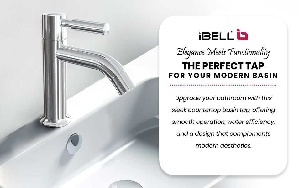 IBL 80-Z1 iBELL Single Lever Pillar Cock Tap for Wash Basin – Tabletop Bathroom Tap-Chrome Finish