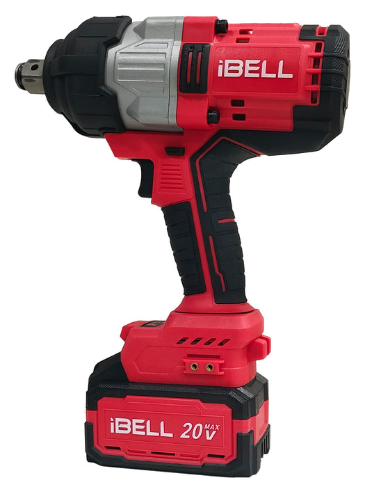 iBell BW1000 20V Max Cordless Impact Wrench Brushless|1000Nm|3/4" (19mm) Tool Holder|3-Speed(1000/1600/2200 RPM)|4.0Ah Li-ion Battery & Charger|Heavy-Duty for Automotive & Industrial Use