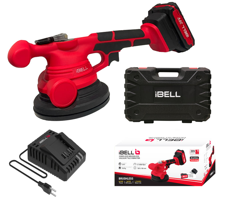 IBELL CT 20-60 20V, 15000 RPM Cordless Tile Vibrator with 2AH Battery and Charger +BMC BOX-6 months warranty