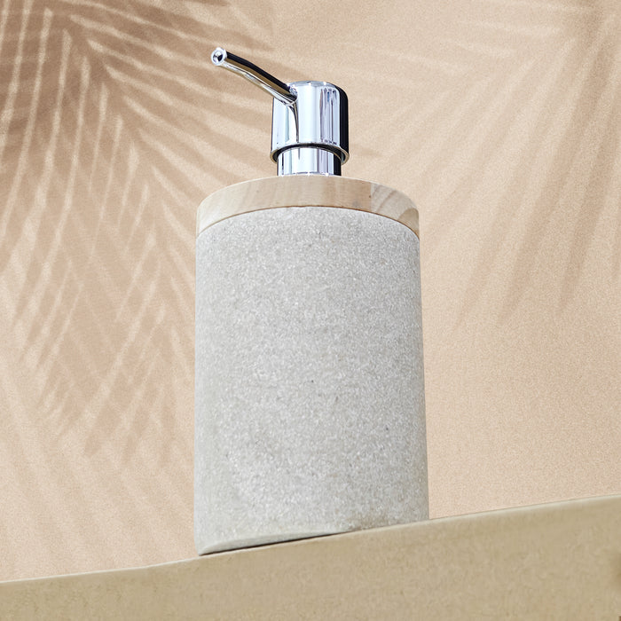 IBL 21-LD iBell 400 ml Beige Polyresin Liquid Soap Dispenser For Bathroom | Handwash Dispenser | Bathroom Accessories | Soap Dispenser For Kitchen