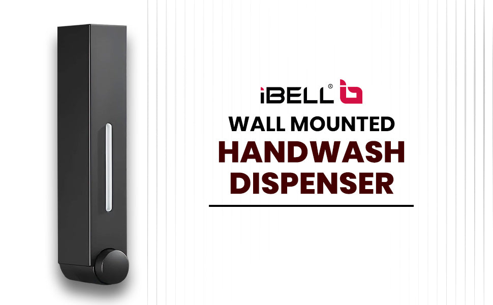 IBL 35-GB iBELL ABS 420 ML Handwash Soap Shampoo Liquid Soap Dispenser for Bathroom Kitchen, Black