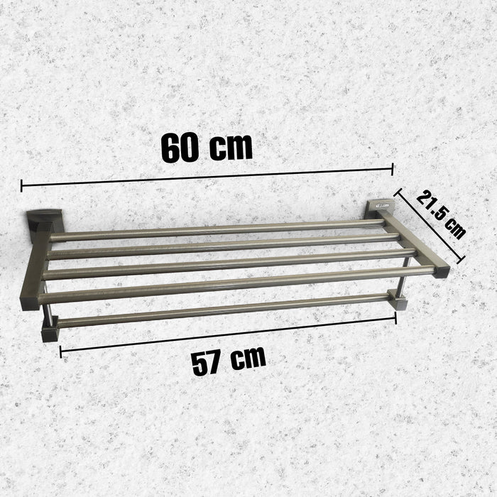 IBL 54-GS iBELL 60 cm (24-Inch) Aluminium Towel Rack for Bathroom | Towel Stand | Cloth Hanger for Bathroom | Bathroom Accessories