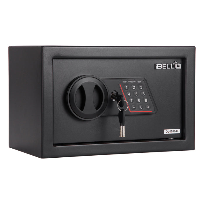 iBELL SL-20B Digital Electronic Safe Locker for Personal and Office Use | 20L Black Locker with White LED Light and Emergency Key Access