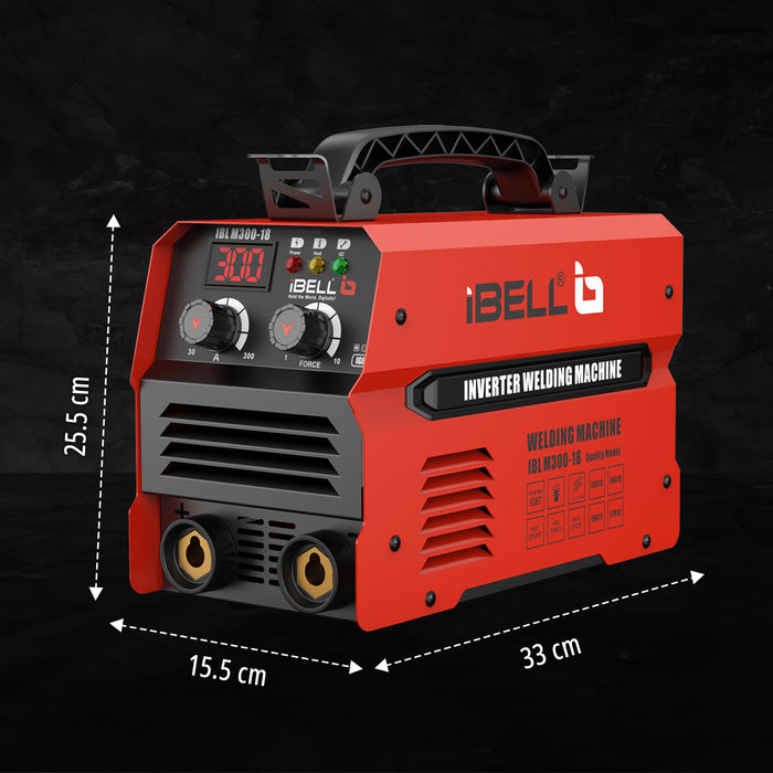 IBELL Inverter ARC Welding Machine (IGBT) M300-18, 300A with Built-in Hot Start, Anti-Stick, and Adjustable Arc Force Functions