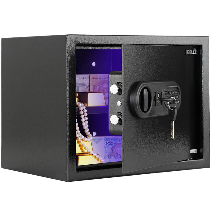 iBELL SL-30S Digital Electronic Safe Locker for Personal and Office Use | 30L Black Locker with Blue LED Light and Emergency Key Access