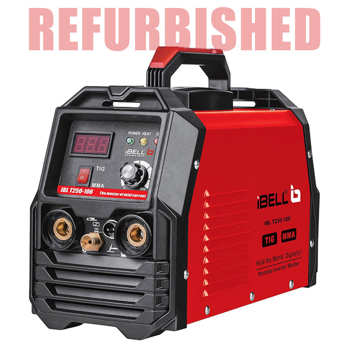 (Refurbished) iBELL TIG/MMA Welding Machine (T250-106), 250A, 220V, Inverter IGBT, Anti Stick, with 10nos Tungsten Rods & All Accessories Included - 1 Year Warranty