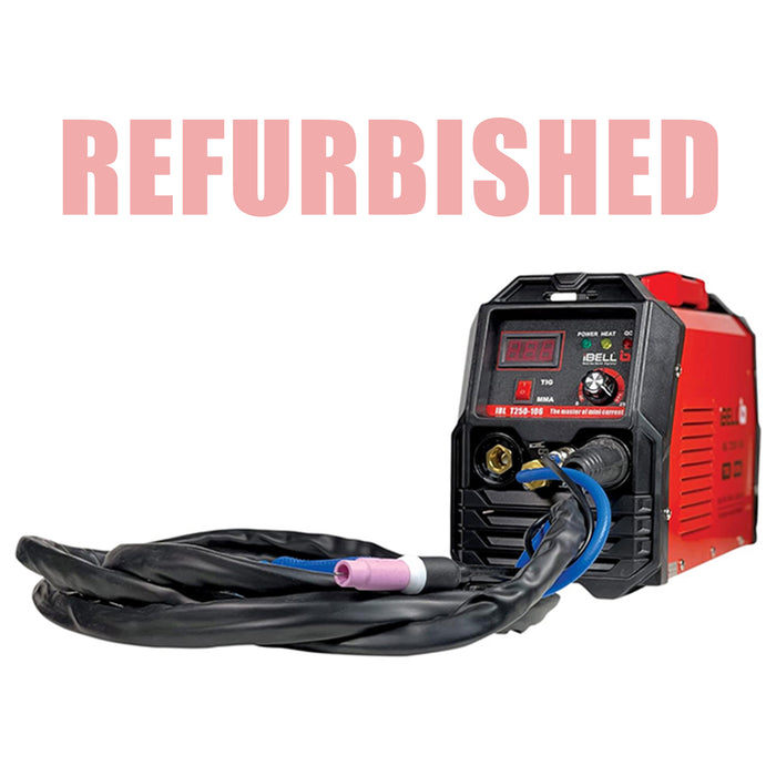 (Refurbished) iBELL TIG/MMA Welding Machine (T250-106), 250A, 220V, Inverter IGBT, Anti Stick, with 10nos Tungsten Rods & All Accessories Included - 1 Year Warranty