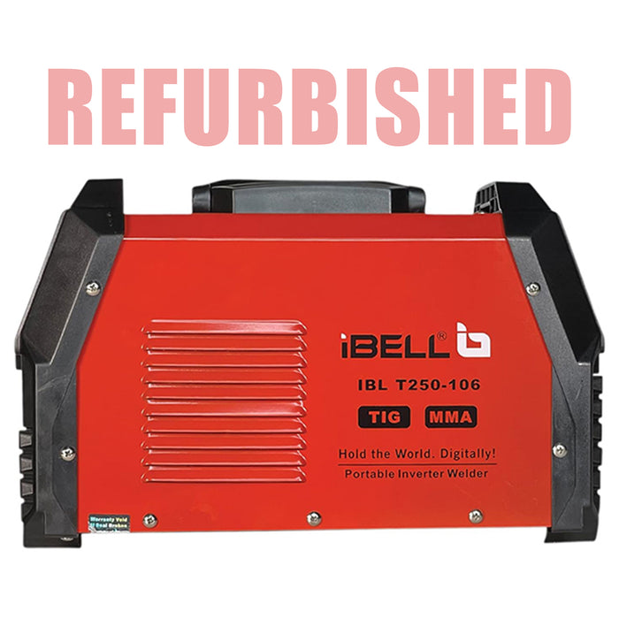 (Refurbished) iBELL TIG/MMA Welding Machine (T250-106), 250A, 220V, Inverter IGBT, Anti Stick, with 10nos Tungsten Rods & All Accessories Included - 1 Year Warranty