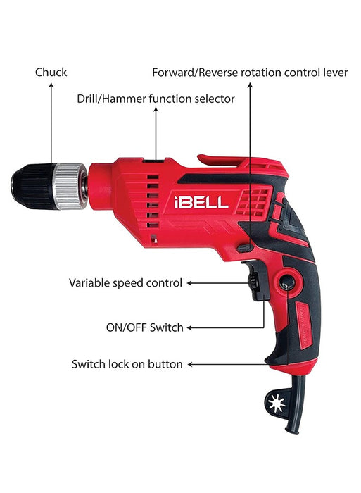 iBELL Impact Drill ID 13 80 13MM 650W 2800RPM with Auto Chuck in BMC ibelltools