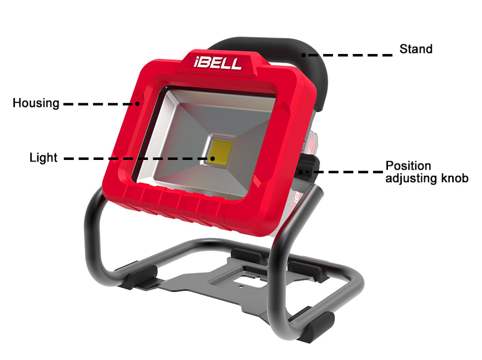 IBELL One Power Series Portable Rechargeable Work Light BL20-20 20V 20W 1800Lm 4Ah Battery & Charger with 6 months warranty