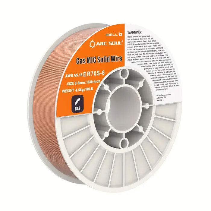 IBELL ARC SOUL Er70s-6.030inch/0.8mm,(4.9kg) Spool, Professional Grade Mild Steel MIG Welding Wire, Low Splatter, Gas Shielded, All Position Welding Material, Suitable for IBELL M250 Pro / M220-81 Welding Machines