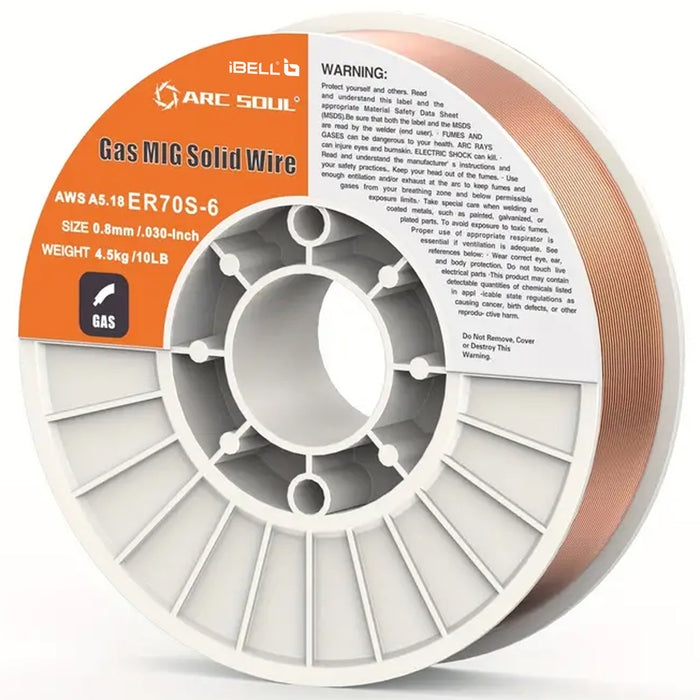 IBELL ARC SOUL Er70s-6.030inch/0.8mm,(4.9kg) Spool, Professional Grade Mild Steel MIG Welding Wire, Low Splatter, Gas Shielded, All Position Welding Material, Suitable for IBELL M250 Pro / M220-81 Welding Machines